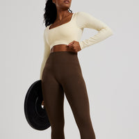 Define 2.0 Seamless Long Sleeve Built-In Bra Top | Vanilla