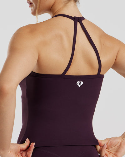 Essential Built-In Bra Midi Tank | Midnight Plum