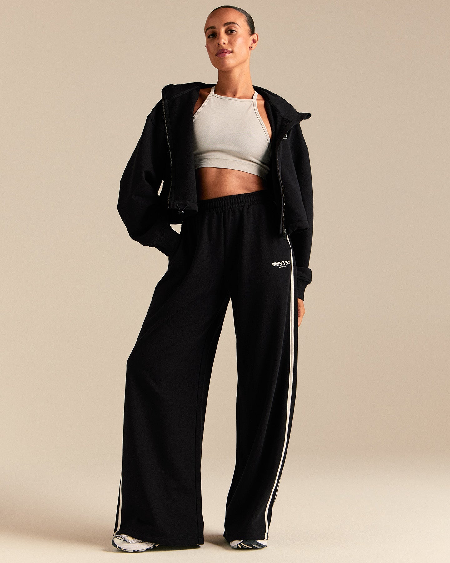 Comfort Lightweight Contrast Joggers | Black