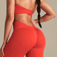 Essential Twist Back Bandeau Bra | Lava Red