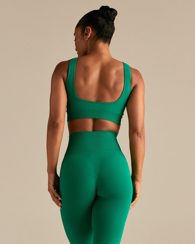 Power Seamless Open Back Mini Bra | Amazonia Green