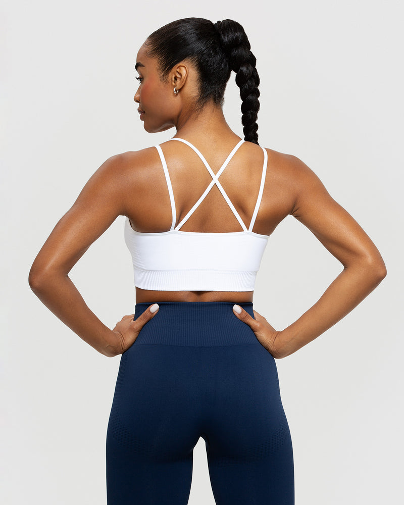 Power Seamless Sports Bra | White