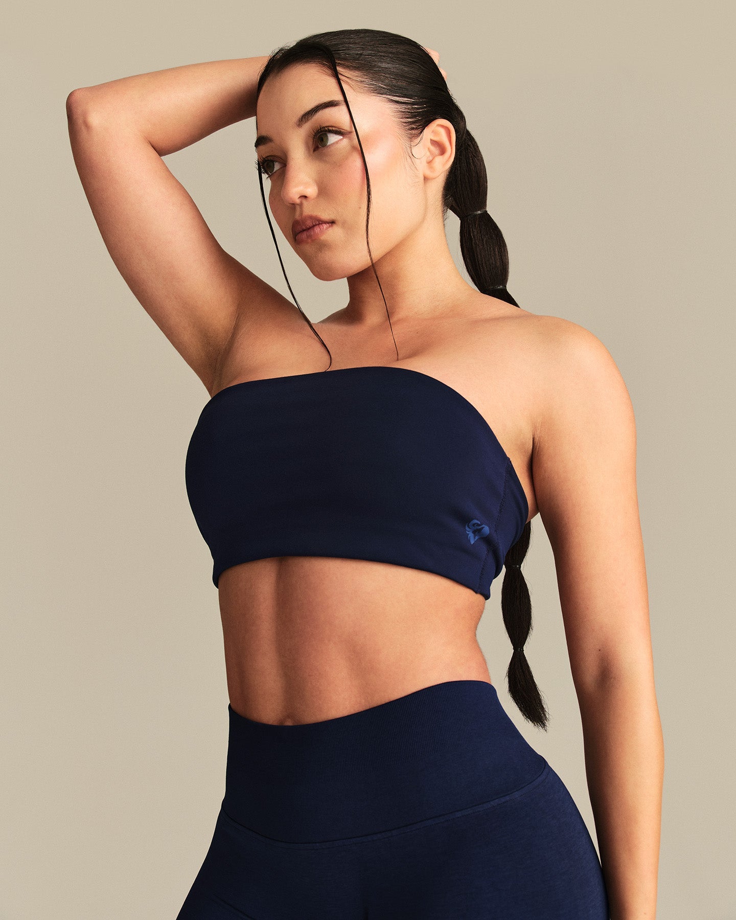 Essential Twist Back Bandeau Bra | Sapphire Blue