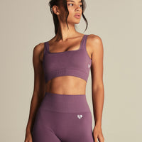 Power Seamless Open Back Mini Bra | Dusk Plum