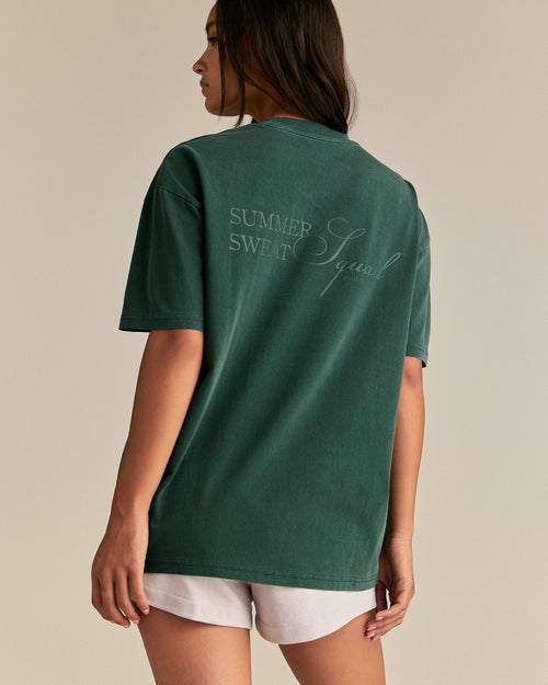 Comfort Summer Sweat Squad Graphic T-Shirt | Vintage Emerald