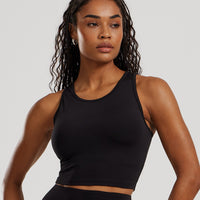 Essential Crop Tank Top | Black