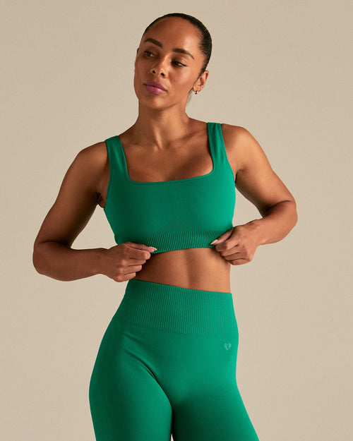 Power Seamless Open Back Mini Bra | Amazonia Green
