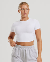 Comfort Ribbed Cropped T-Shirt | White