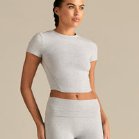 Cotton Contour Short Sleeve T-Shirt | Grey Marl