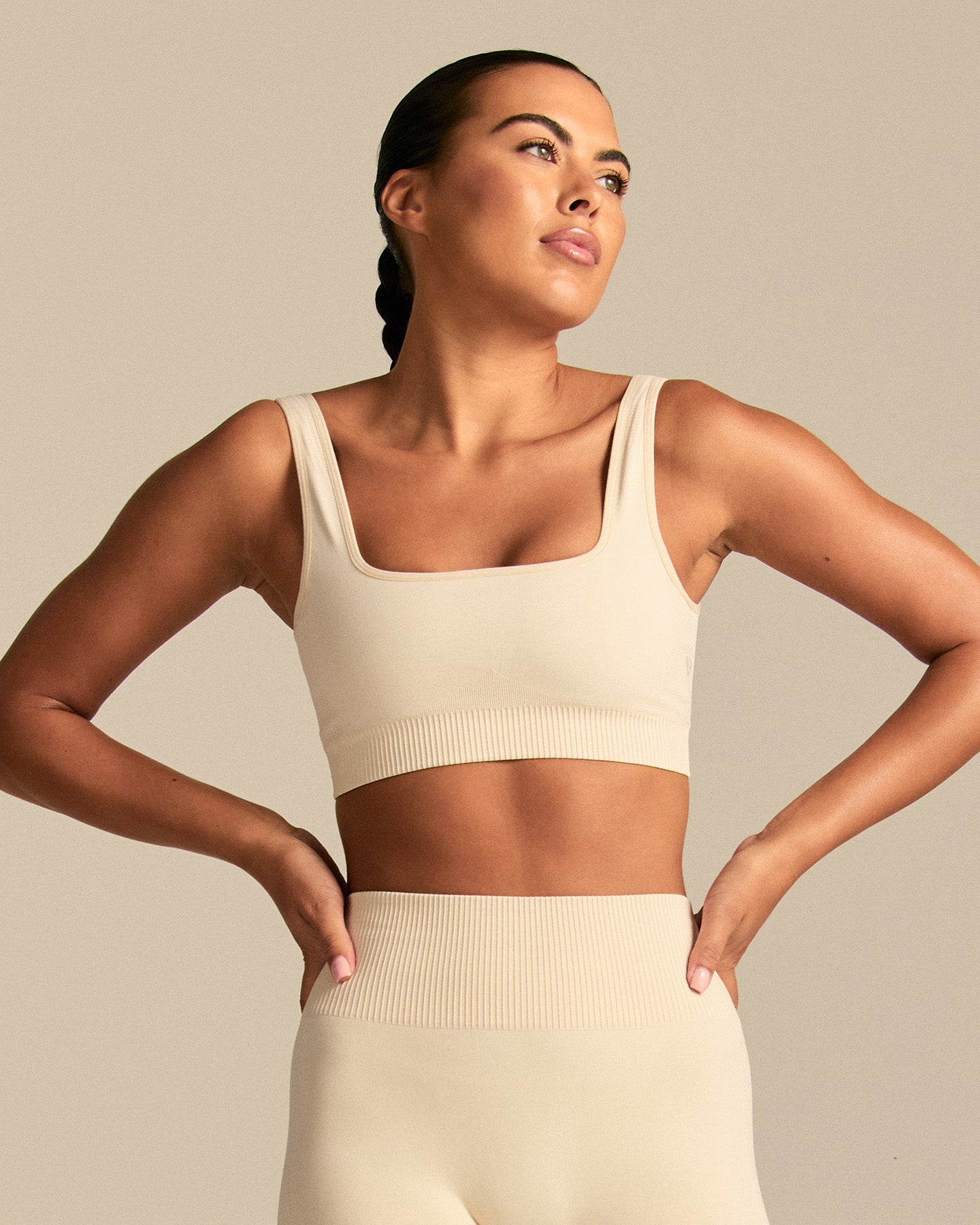 Power Open Back Mini Bra | Off White