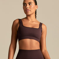 Power Open Back Mini Bra | Cafe Noir