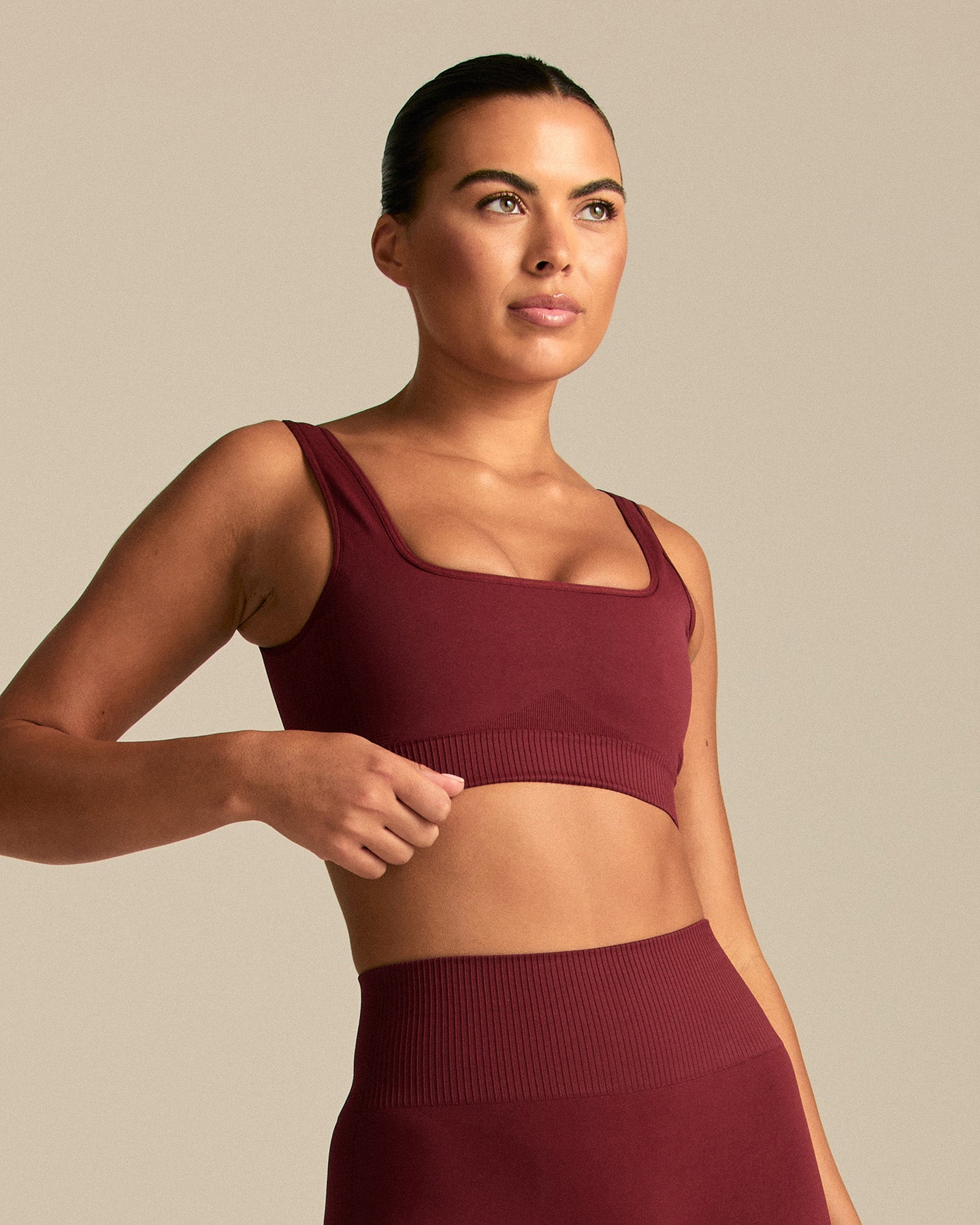 Power Open Back Mini Bra | Oxford Red