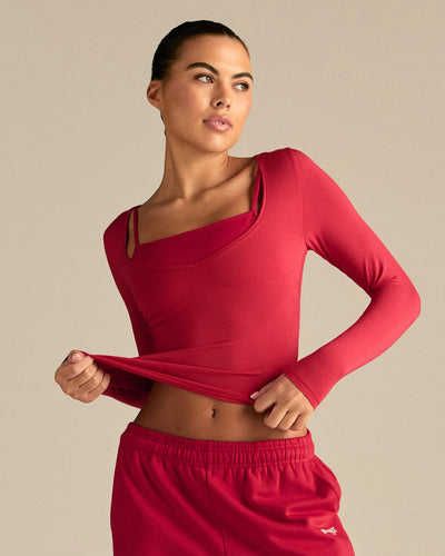 Smooth Contour Long Sleeve Reversible T-Shirt | Candy Apple