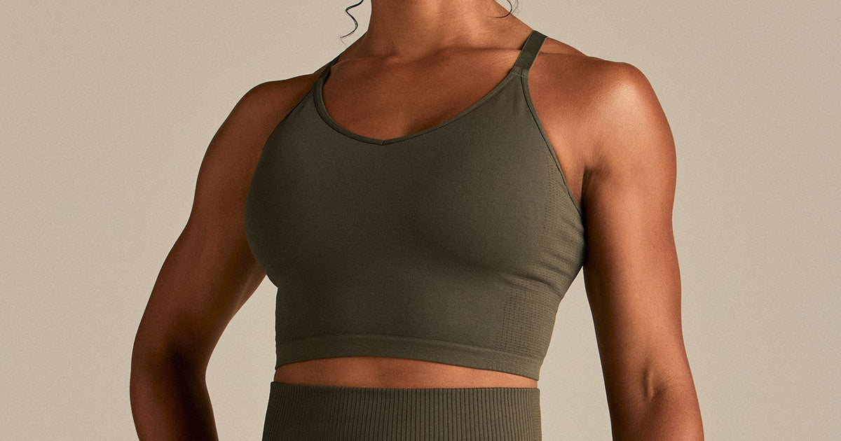 Power Seamless Built-In Bra Tank | Dark Olive