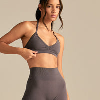 Define 2.0 Seamless Scrunch V-Neck Bra | Slate Grey