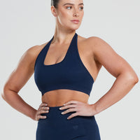 Motion Seamless Halter Bra | Sapphire Blue