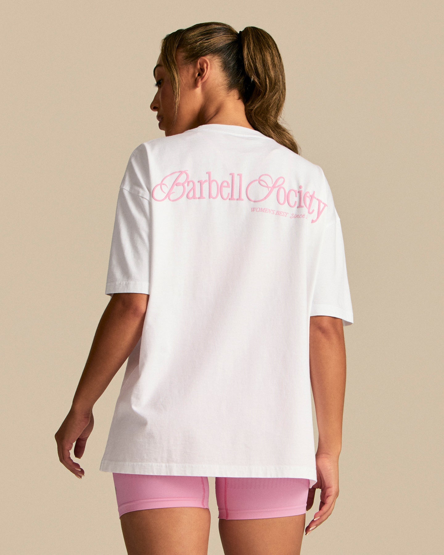Comfort Oversized Barbell Society Short Sleeve T-Shirt | White (1/6)