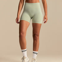 Power Enhanced High Waist Shorts | Calming Green (1/6)