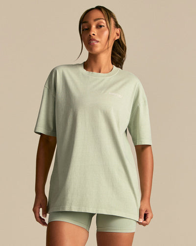 Comfort Oversized Barbell Society Short Sleeve T-Shirt | Calming Green (1/6)