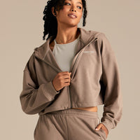 Comfort Lightweight Draw Hem Hoodie | Taupe Grey