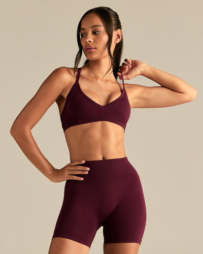 Define 2.0 Seamless Scrunch V-Neck Bra | Merlot