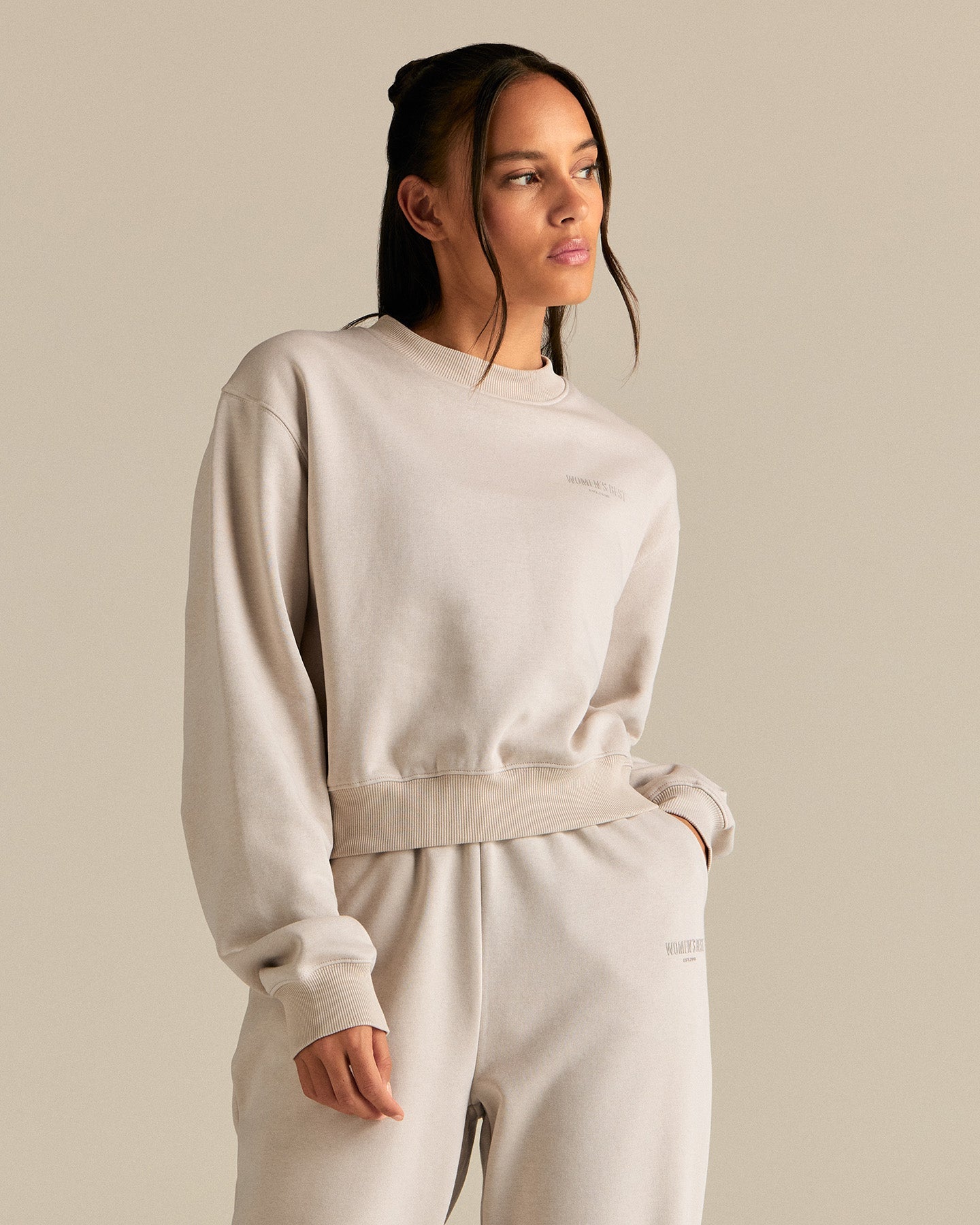 Comfort Outdoor Cropped Crew Neck | Stone