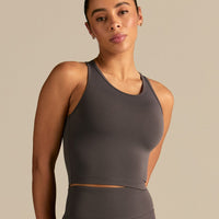 Essential Crop Tank Top | Slate Grey