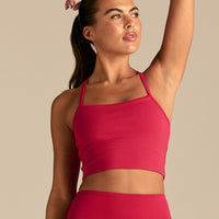Essential Built-In Bra Crop Tank Top | Strawberry Kiss