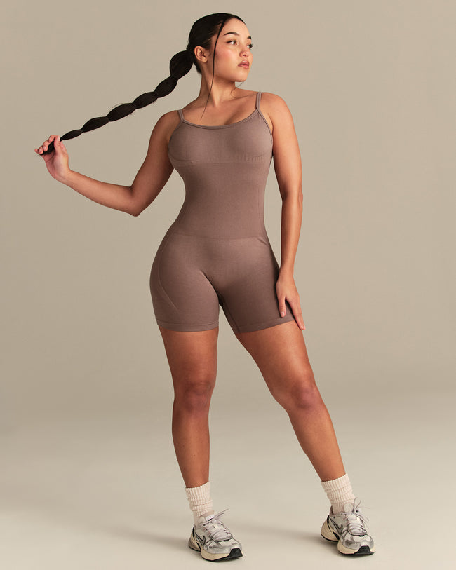 Define 2.0 Seamless Scrunch Short Unitard | Mocha