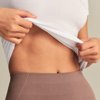 Smooth Contour Midi Short Sleeve T-Shirt | White