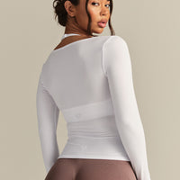 Smooth Contour Long Sleeve Reversible T-Shirt | White