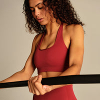 Power Halter Neck Bra | True Red