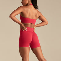 Power Seamless Halter Neck Bra | Spicy Red