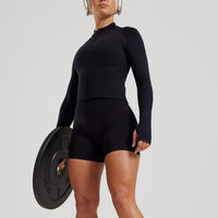 Define 2.0 Seamless Full Zip Midi Jacket | Black