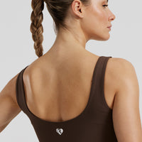 Essential Built-In Bra Scoop Back Tank | Cocoa
