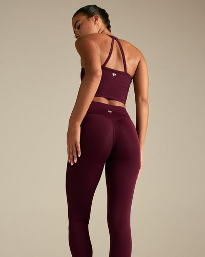 Essential Built-In Bra Crop Tank Top | Merlot