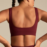 Power Open Back Mini Bra | Oxford Red