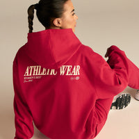 Comfort Oversized Athletic Graphic Hoodie | Candy Apple