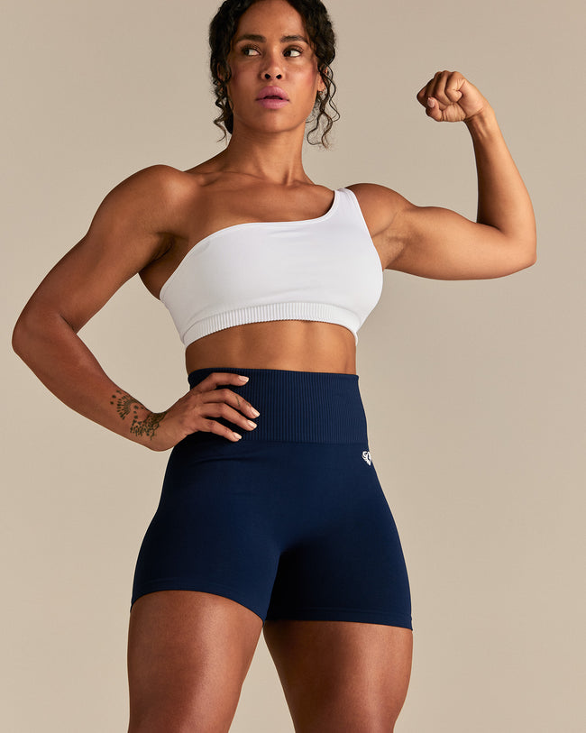 Power Seamless Scrunch Shorts | Sapphire Blue