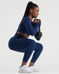 Power Seamless 7/8 Leggings | Sapphire Blue