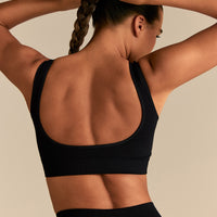 Power Open Back Mini Bra | Black