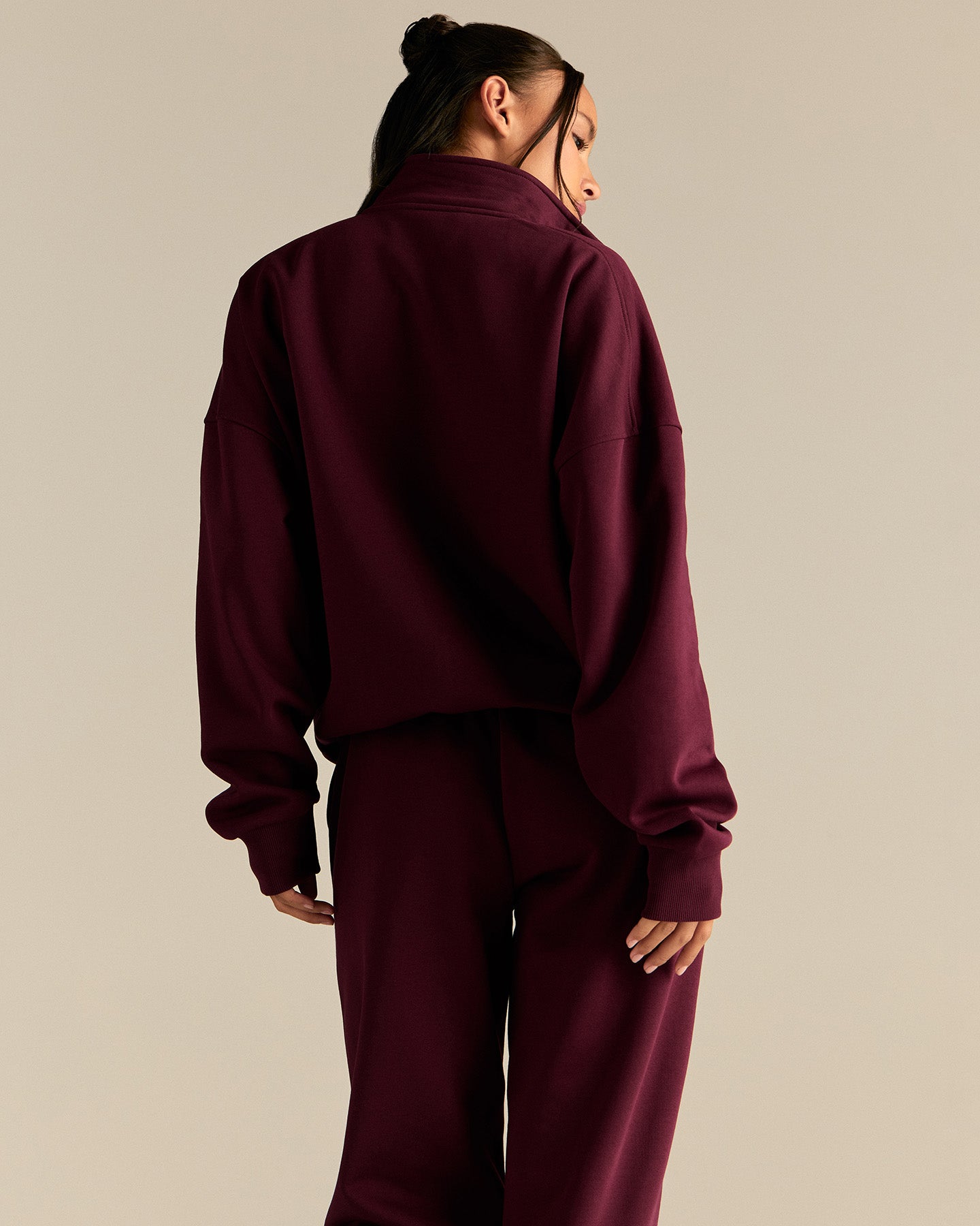 Comfort Outdoor 1/4 Zip Graphic Sweat | Merlot