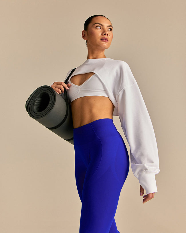 Comfort Pump Cover Ultra Cropped Sweat | White