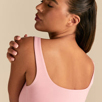 Smooth Contour Midi Square Neck Tank | Sweet Pink