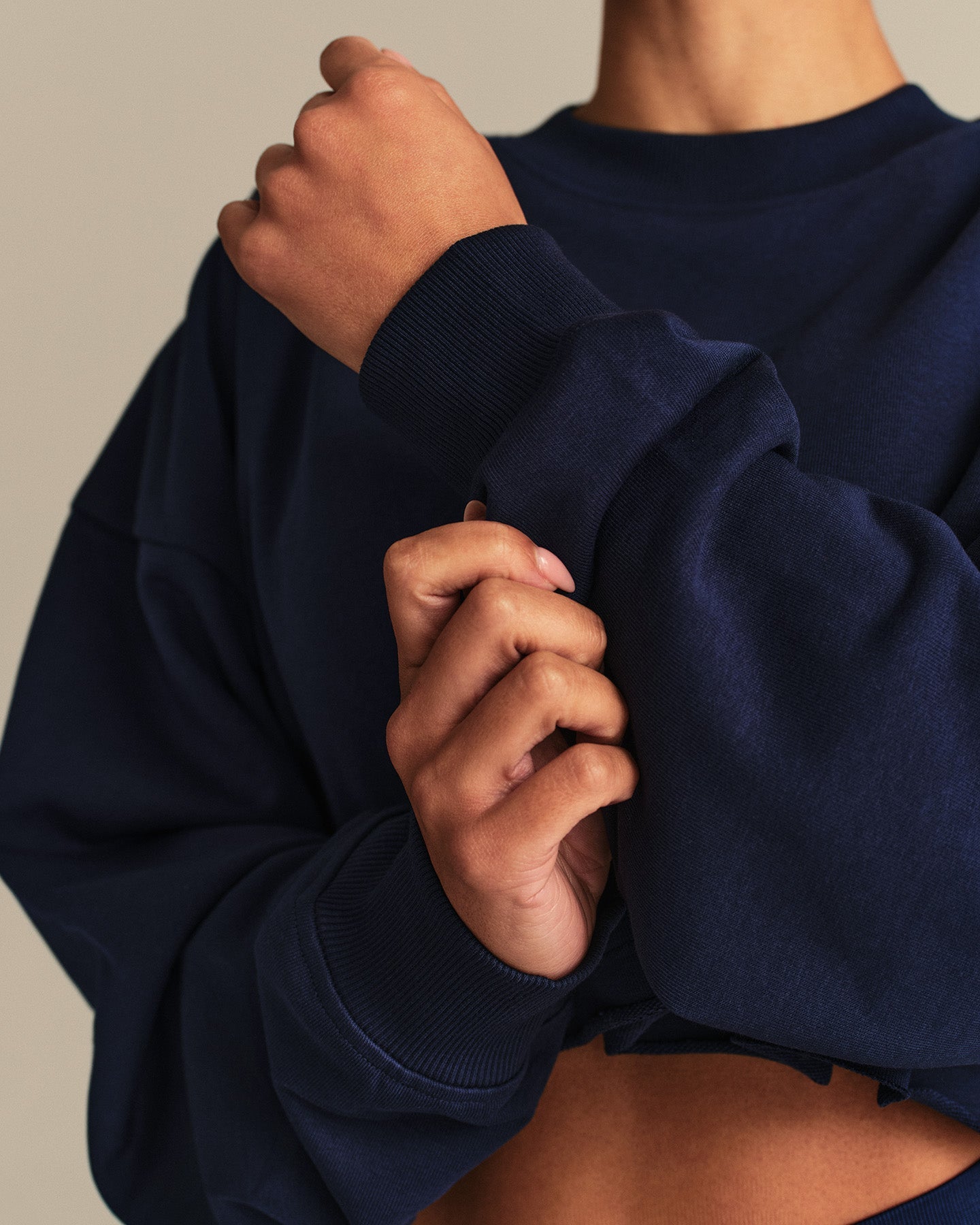 Comfort Lightweight Cropped Sweat | Sapphire Blue