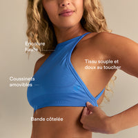 Define 2.0 Seamless High Neck Backless Bra | Rio Blue