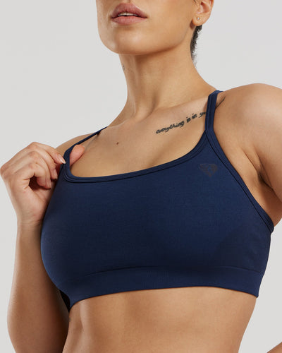 Motion Seamless Straight Neck Bra | Sapphire Blue