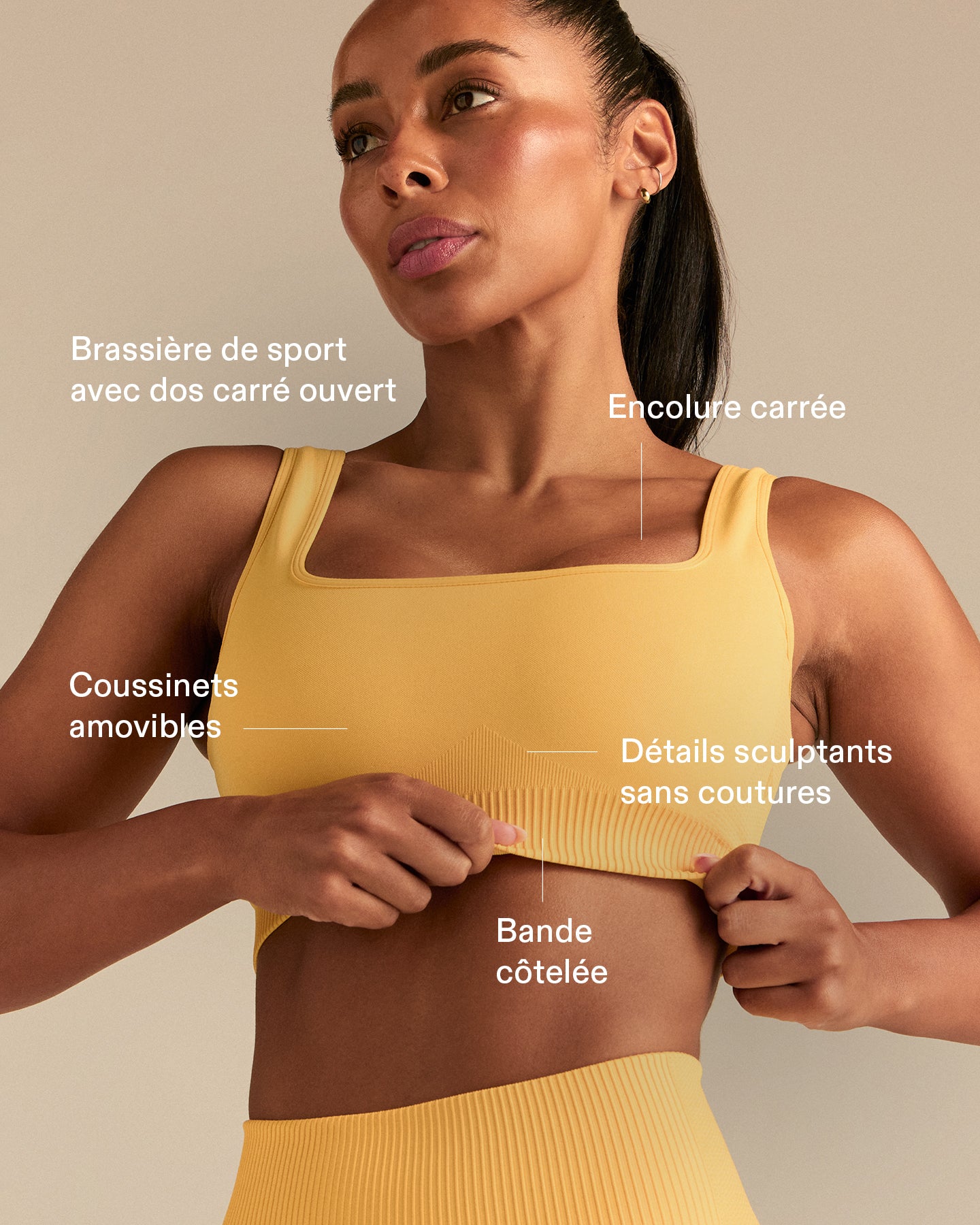 Power Seamless Open Back Mini Bra | Mango