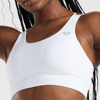 Power Seamless Sports Bra | White