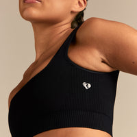 Power Open Back Mini Bra | Black